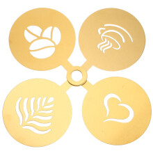 4 latte art schablonen für milchschaum