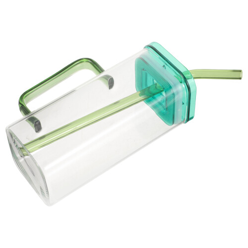 1 set quadratische glasbecher mit griff für eiskaffee