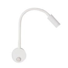3w led leselampe mit gänsehals und wandstecker, zylindrisch,