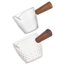 2Stk Hitzebeständige Glas-Joghurtkanne Mit Holzgriff Für Küche & Bar