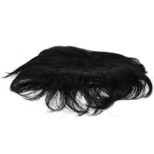 herrenperücke aus echtem haar für stellen, schwarz, 16x18 cm