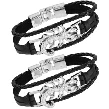 2 punk armbänder für männer, gotische ledearmbänder