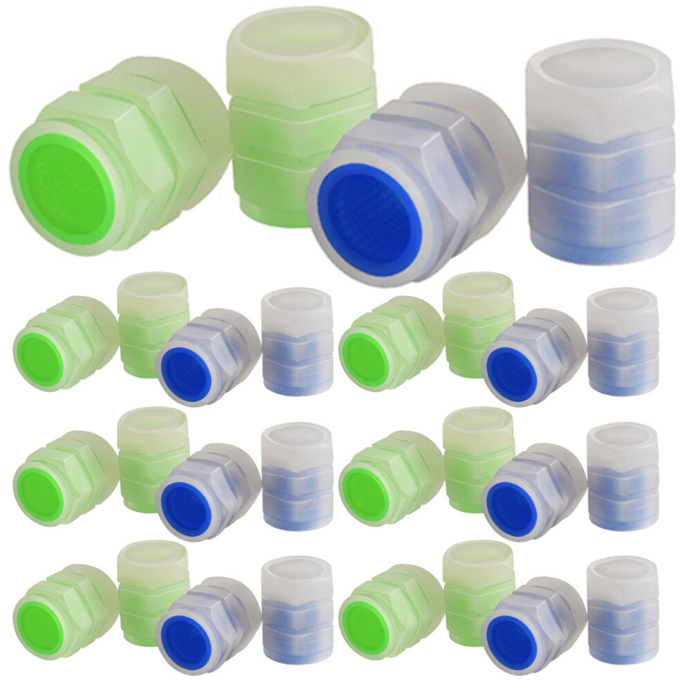 Photos - Other Wheel Accessories Glowing Tire Nozzle Cap Green Plastic 50pcs 0.63x0.47x0.47in
