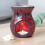 SMALL RED CRACKLE GLASS OIL BURNER 5
