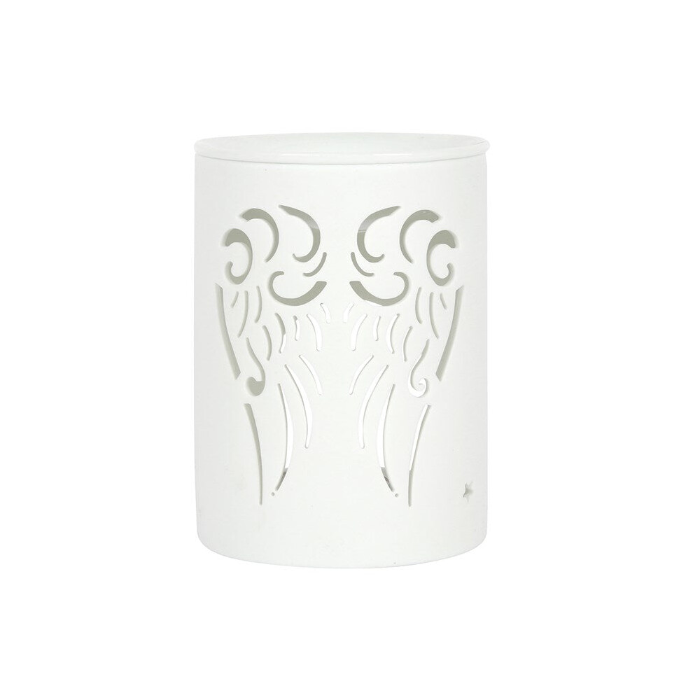 Diletto Gifts White Angel Wings Cut Oil Burner