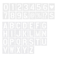 42 Pcs Alphabet Drawing Template Large Letter Stencils White