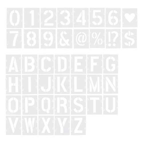 42 Pcs Alphabet Drawing Template Large Letter Stencils White