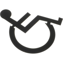 Unisex Wheelchair Restroom Sign Stainless Steel Door Label