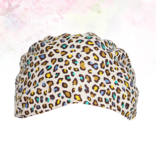 Leopard Print Oilproof Chef Hat for Kitchen Nurse Doctor Use 1
