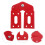 2 Pcs Hinge Buckle Hooks Key Folding Accessories Red 3
