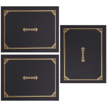 3 Pcs Paper Certificate Envelope Document Covers Holder Staff Black