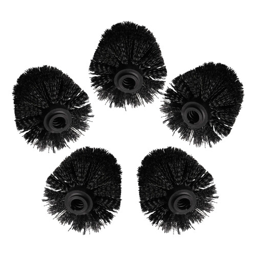 5Pcs Plastic Ball Replacement Brush Heads For Home Bathroom Black