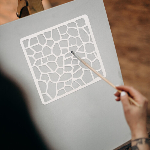 Geometric Template Decorative Concrete Stamp Cake Decorating Stencil 2