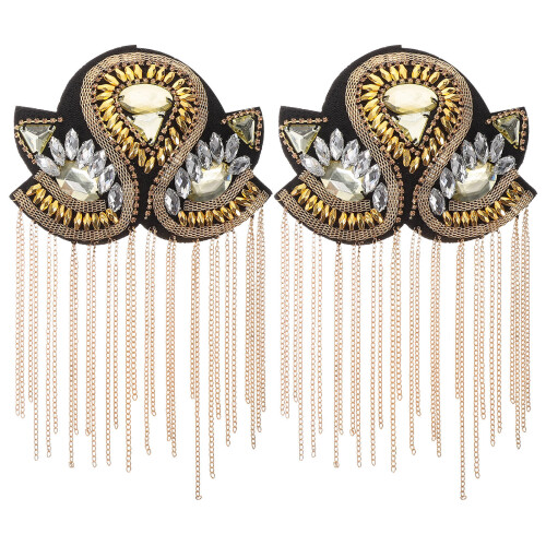 spalline d'oro in metallo con nappe e frange per costumi e