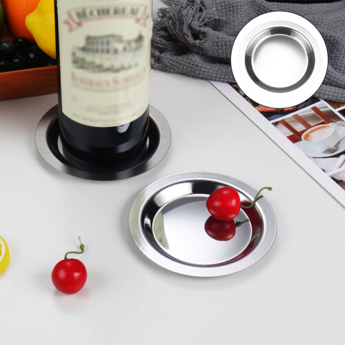 4 pezzi sottobicchieri in acciaio per e bicchiere vino 2