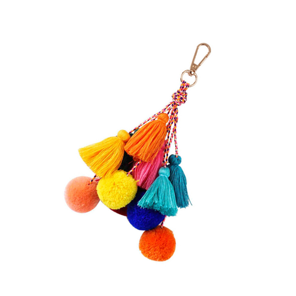 Portachiavi Vintage Colorato Con Nappe Boho Per