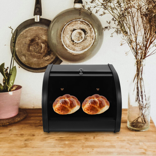 bread bin metal farmhouse desktop corner bread box holder 2