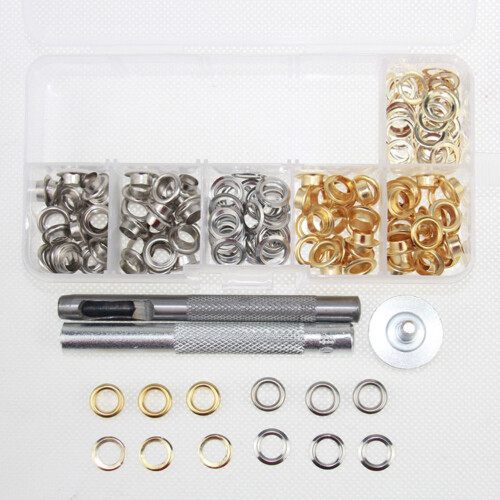 Kit 100 occhielli metallo 6 mm per scarpe, , manualità 2