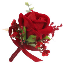 boutonniere artificiale matrimonio con rosa finta per sposo e paggetti