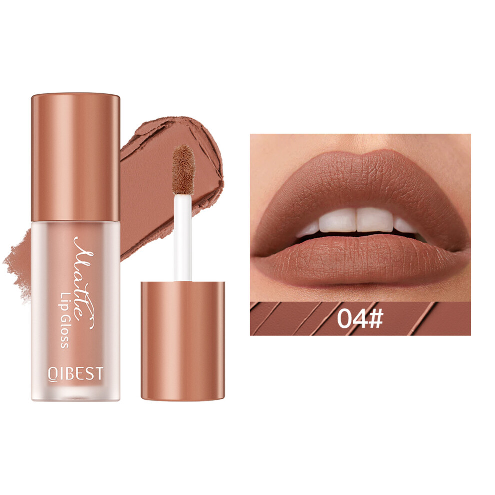 (D) Matte Matte Lipstick Non-stick Lip Glaze Non-fading Velvet Natural Lip Mud Lip Gloss 2ml