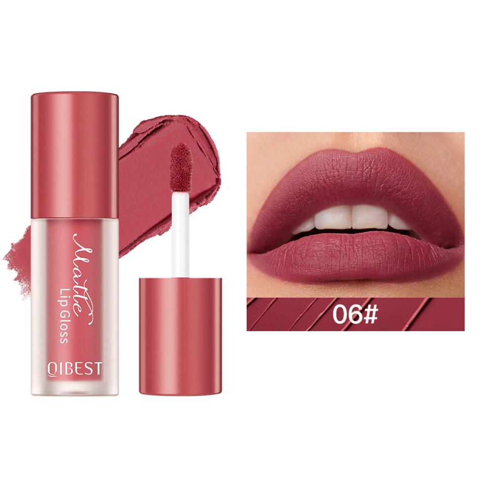 (F) Matte Matte Lipstick Non-stick Lip Glaze Non-fading Velvet Natural Lip Mud Lip Gloss 2ml
