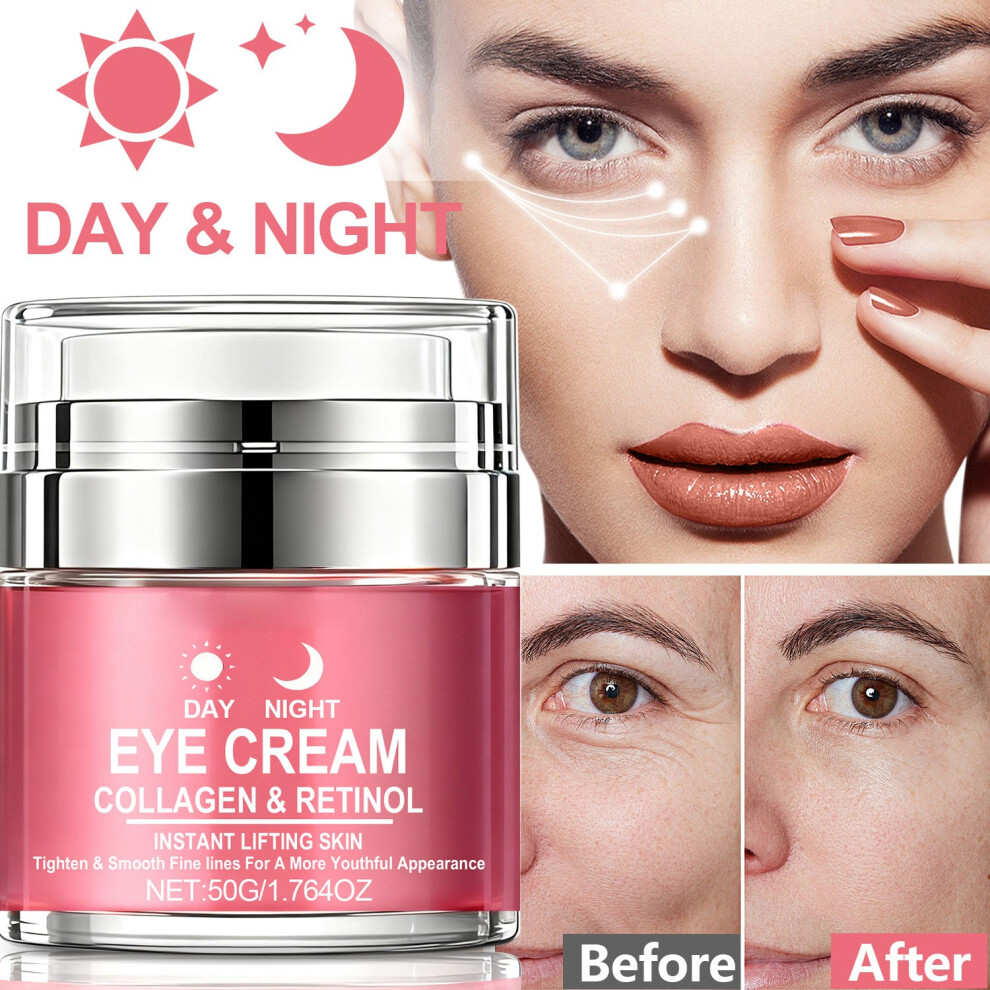 Pink/Cream () Retinol Day And Night Eye Eye Tightening Brightening Hydrating And Tender 50G