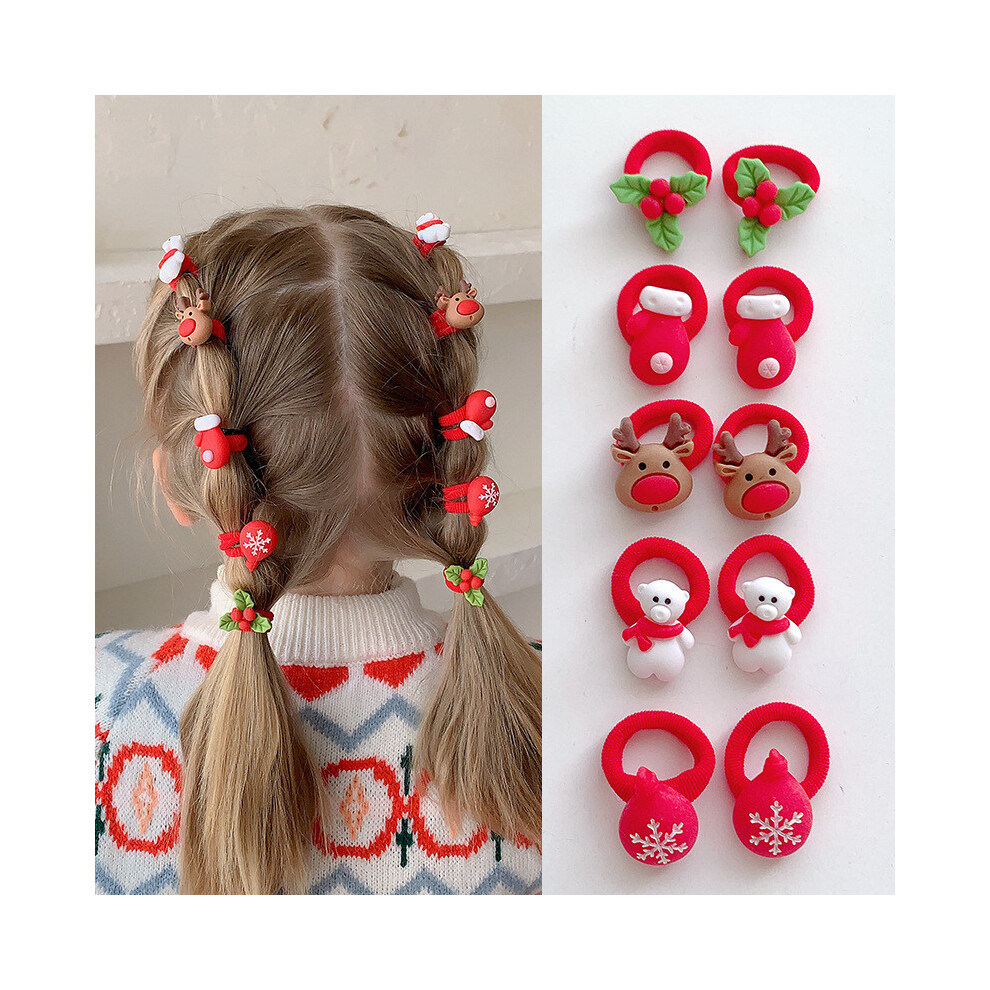 (D) Christmas Children's Headbands And Hair Ties
