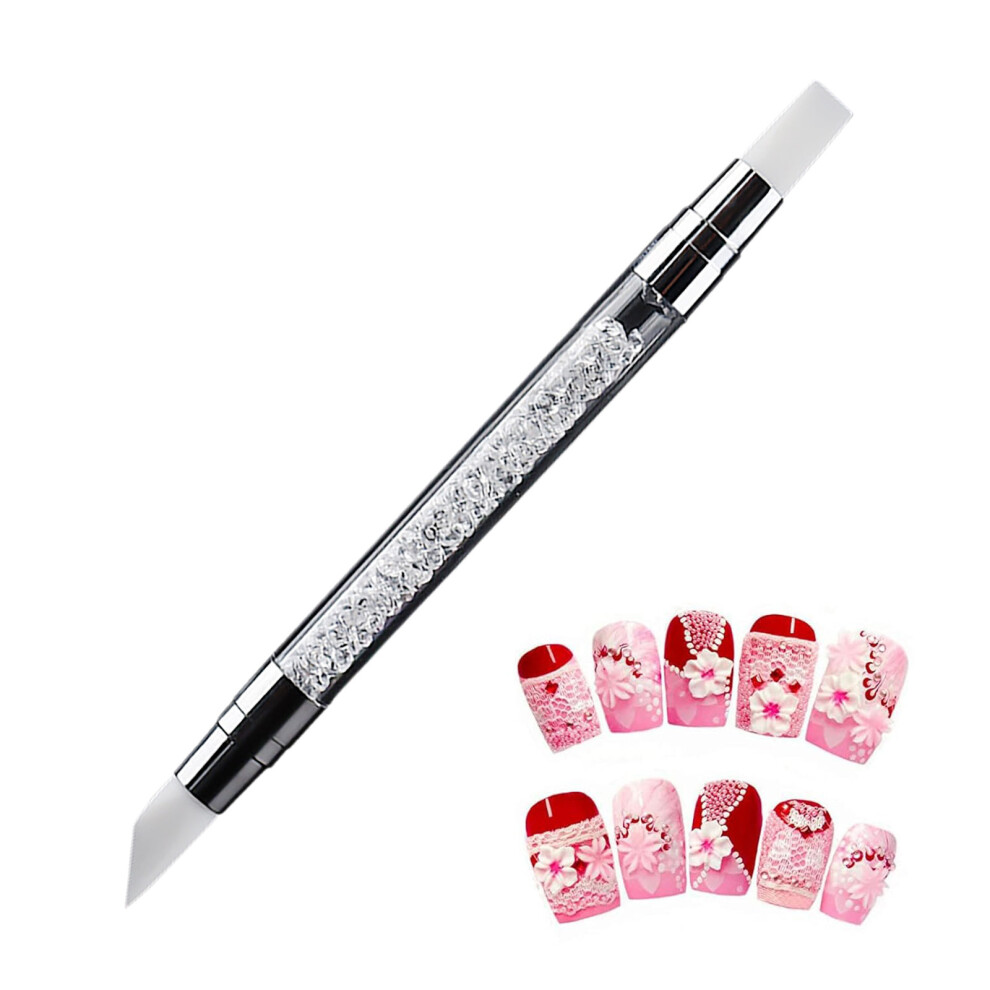 (Multicolor) Silicone Nail Brush Nail Beautifying Tool Nail Gel Nail Oil Painting Pen Carving Pen Stippling Tool