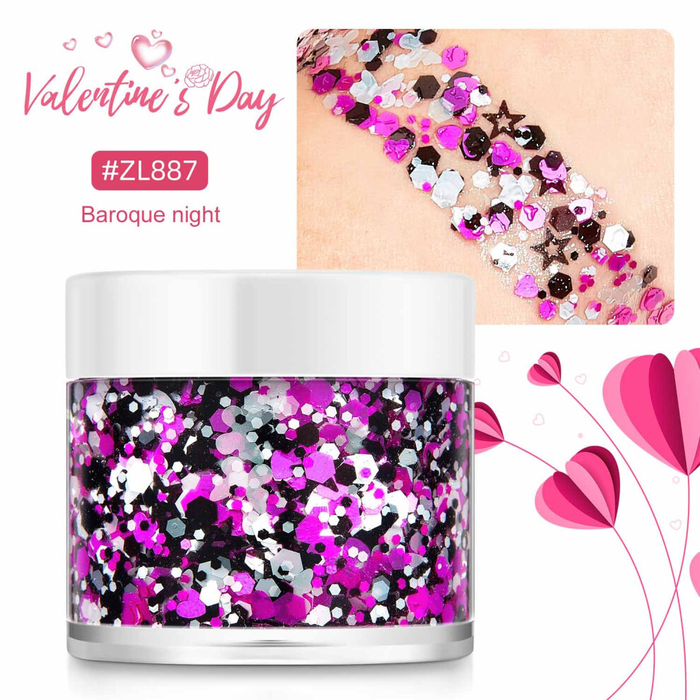 (H) Christmas Gel Sequins Body Glitter Nail Art Glitter Gel Hair Body Makeup Stage Makeup
