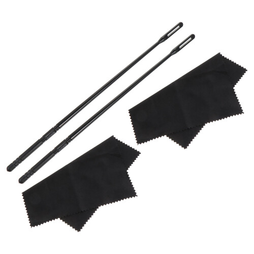 4 pezzi asta pulizia flauto con panno, nero 2