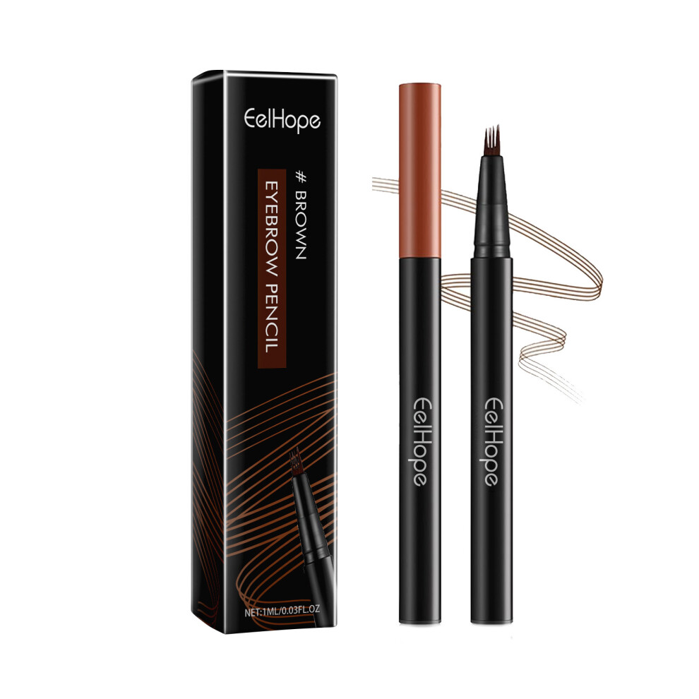 (Multicolor) Sweat-proof Microblading Eyebrow Pencil Contouring Pen With 4 Fork Long-Lasting Eyebrow Brush Microblade Eyebrow Pencil For Woman 1ml