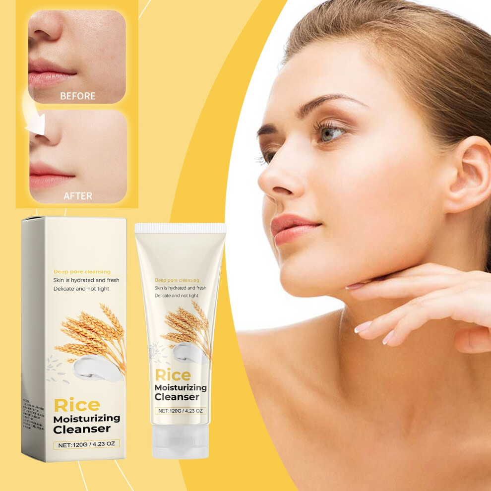 (Multicolor) Rice Essences Moisturizing Cleanser Moisturizing Soothing Repair Barrier 120g