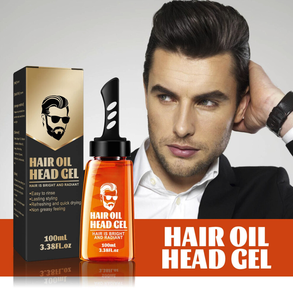 (Multicolor) Hair Setting Gel With Dip Comb Men Styling Wax Solution 100ml