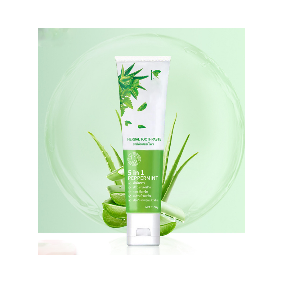 White (White) Aloe Verass Toothpaste Breath Freshening And Tooth Stain Removing Oral Care Toothpaste Yellowing And Stain Removing