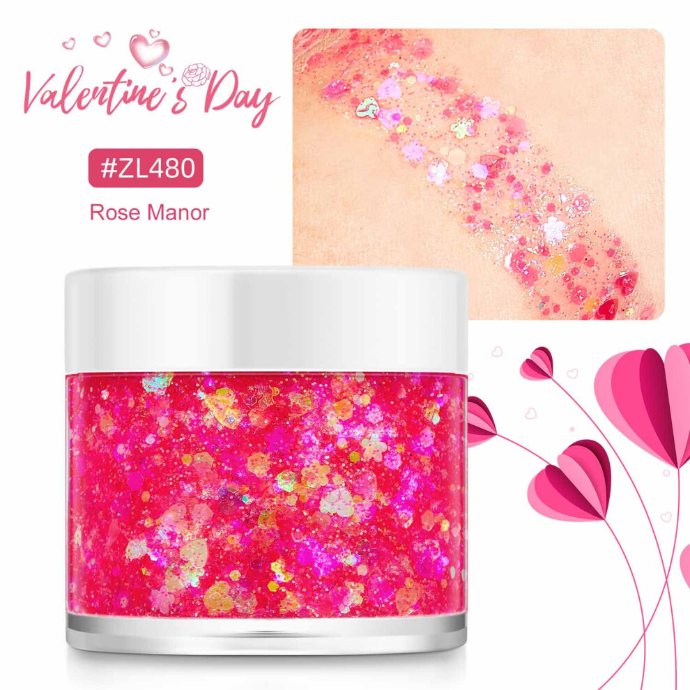 (J) Christmas Gel Sequins Body Glitter Nail Art Glitter Gel Hair Body Makeup Stage Makeup