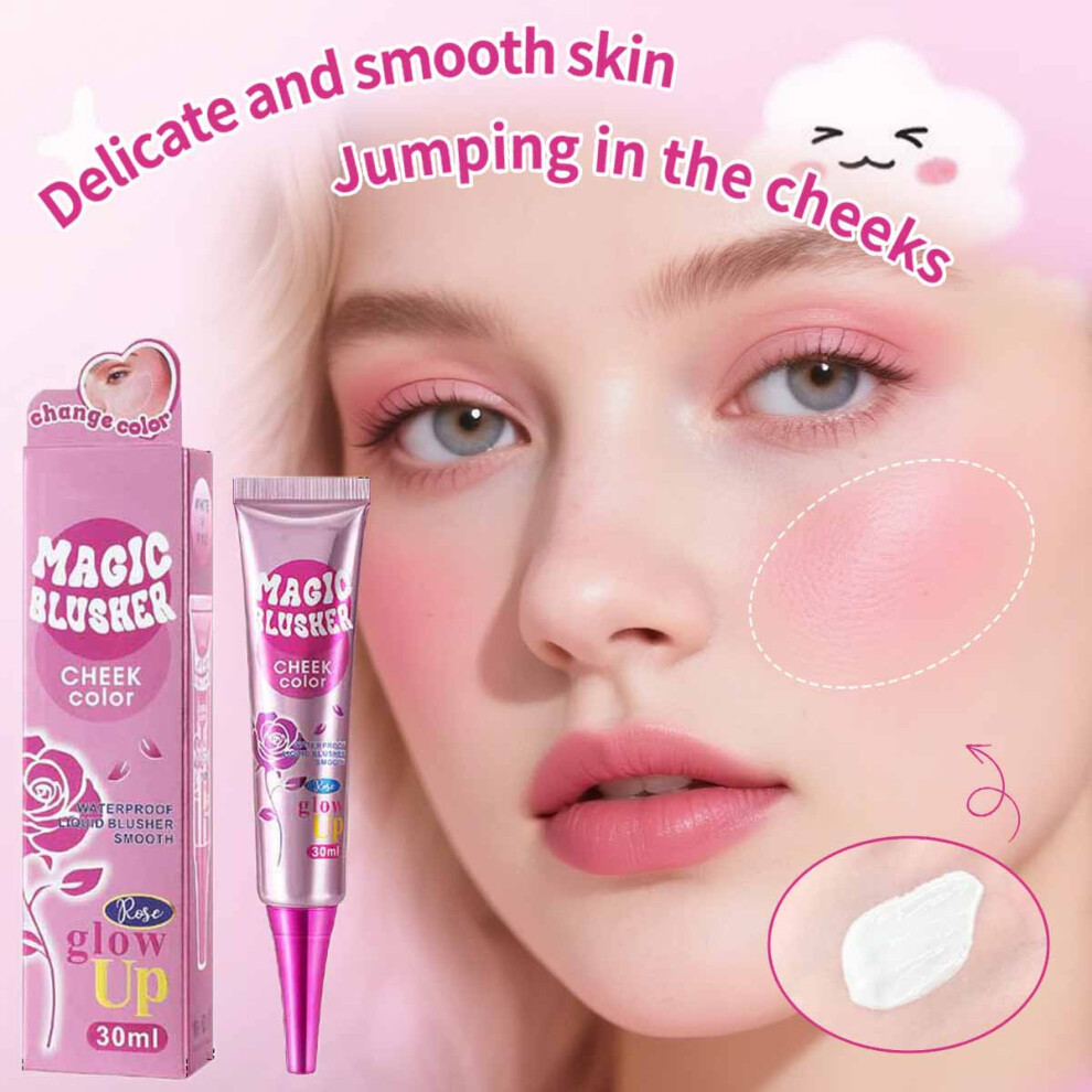 (Multicolor) Color-changing Powder Blusher Moisturizing And Nourishing Care Powder Blusher Shimmering Contouring30ml