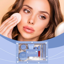 (Blue) Heart To Heart Beauty 8-piece Set Gift Box For Lover To Wife 60g 2ml