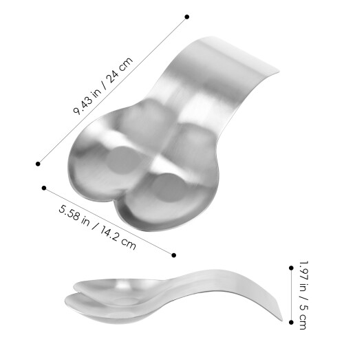430 Double Spoon Rest Large Thicken Soup Spoon Rack 2