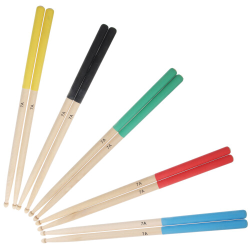 5 paar 7A hickory drumstokken, multikleur, voor kinderen 1