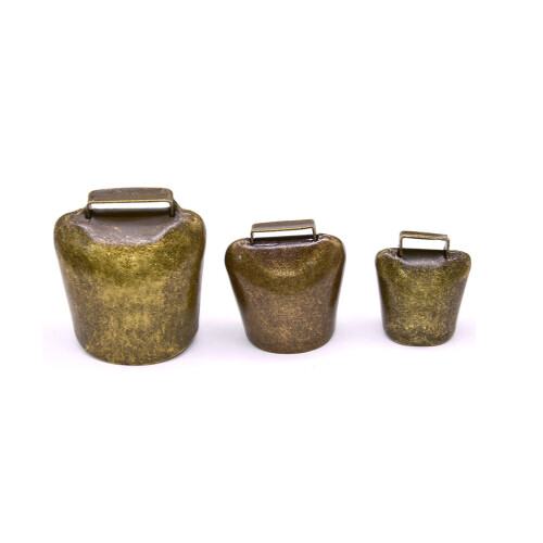 2 verstevigde bells hangers, middelgroot, brons, 37 g 2