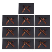 10 szt. zaproszenia 17,5x12,5 cm z wstążką i kopertami, czarne
