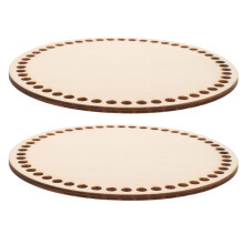 2 tampas de fundo com furos para bolsa de tricô crochê