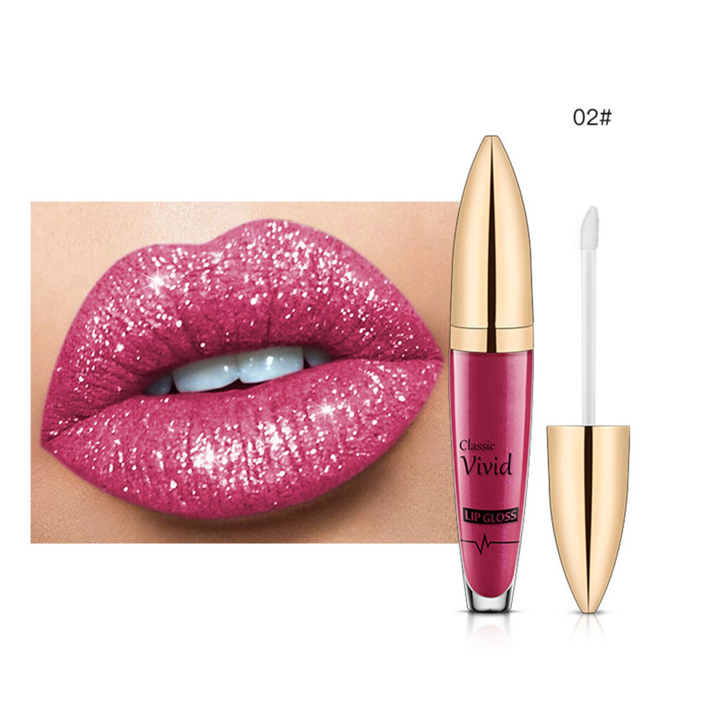(B) Diamond Shiny Long Lasting Lipstick  Glitter Lipgloss Lipstick Shiny Matte Liquid Lipstick 5ML