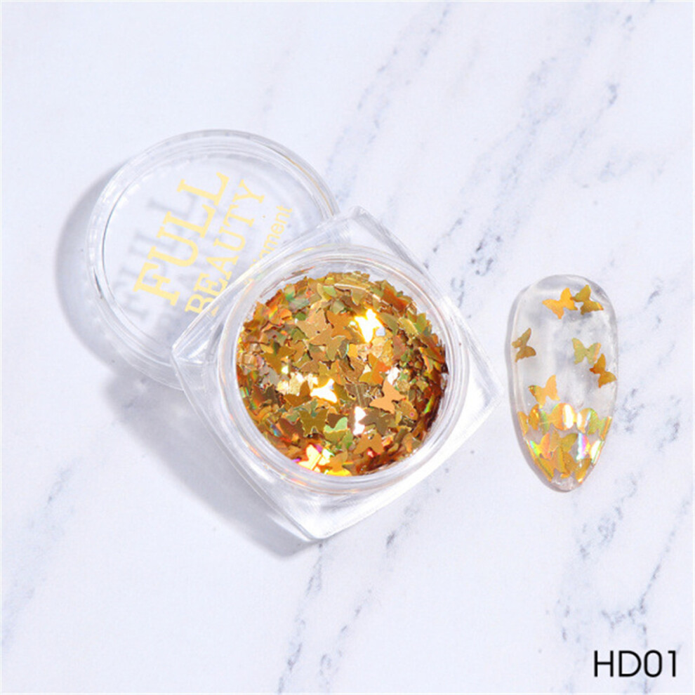 Yellow (Yellow) Nail Sequin Acrylic Paillettes Holographic Nail Glitter