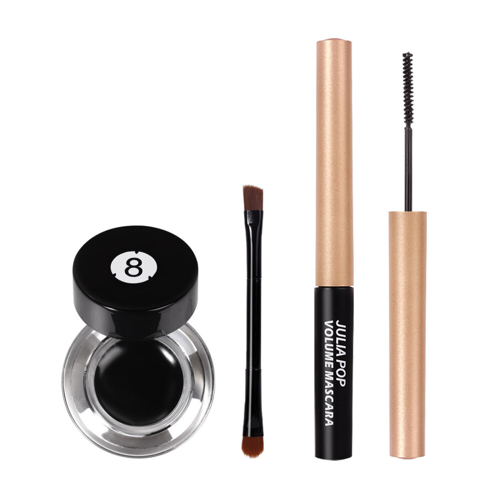 Black (Black) Mascara Set Curling Lasting Non-Smear Eyeliner