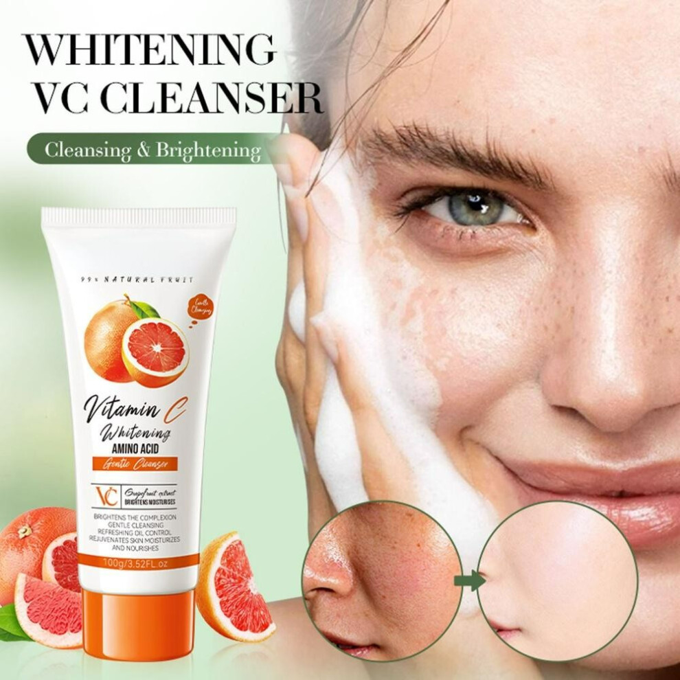 (Multicolor) Grapefruit Facial Cleanser Oil Control Brightening Refreshing Moisturising Cleanser 100ml