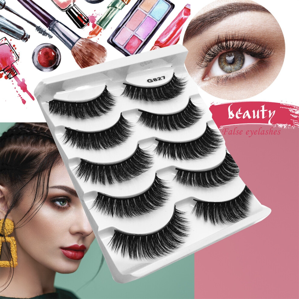 (Multicolor) Mink Lashes Real Siberian Mink F^ur Lashes Round Look Long Thick Reusable Non-Irritating Fake Eyelashe