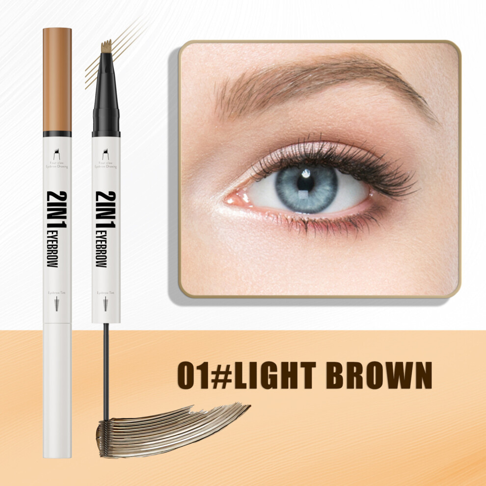 (Multicolor) Waterproof Sweat-resistants Non-smudged Multi-color Eyebrow Dyes Natural Split Liquid Eyebrow Pencil 3g