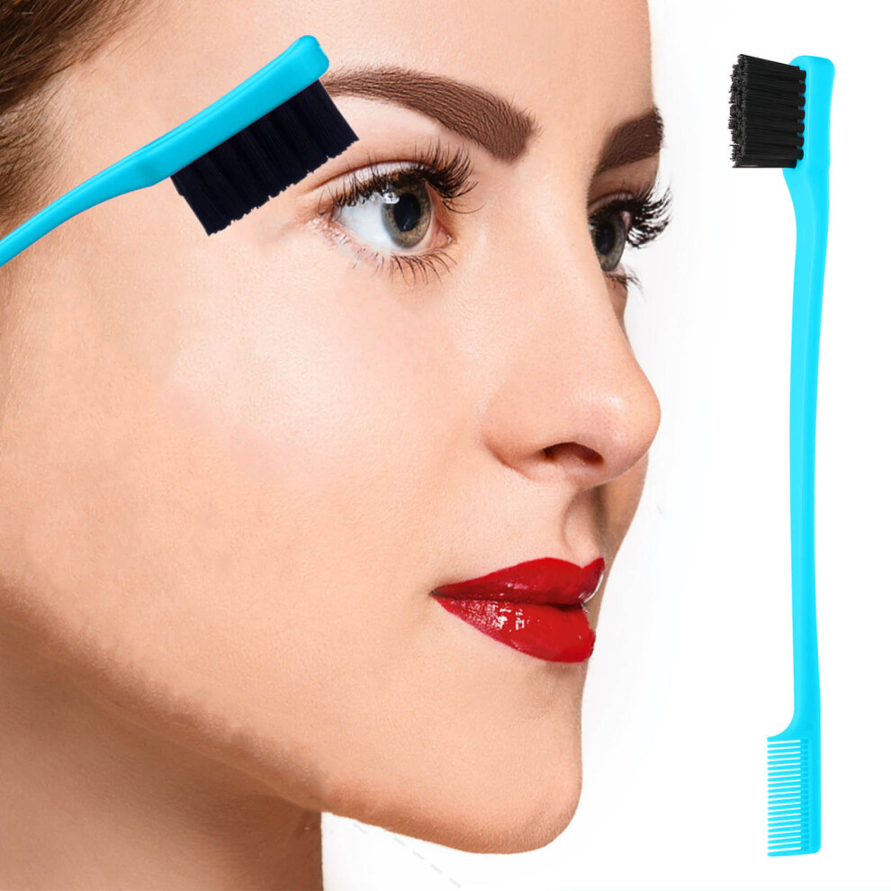 Blue (Blue) Double-Ended Brow Brush Hair Cut Style - Blade Comb Haircut Tool