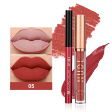 (Multicolor) Matte Liquid Lipstick + Lip Liner Pens Set, Lips Makeup Kits Pigment Velvety Nude Lip Stain Long Wear Lip Gloss Make Up Gift Set2.5ML